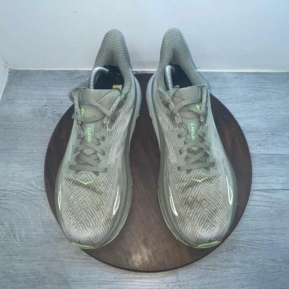 Hoka One One Clifton 9 Running Shoes Men Size 10.5 D Gray Green Comfort Sneakers main image 7